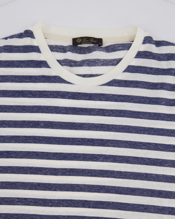 Loro Piana Blue Menswear Striped Short Sleeve T-Shirt Size S (UK 36)