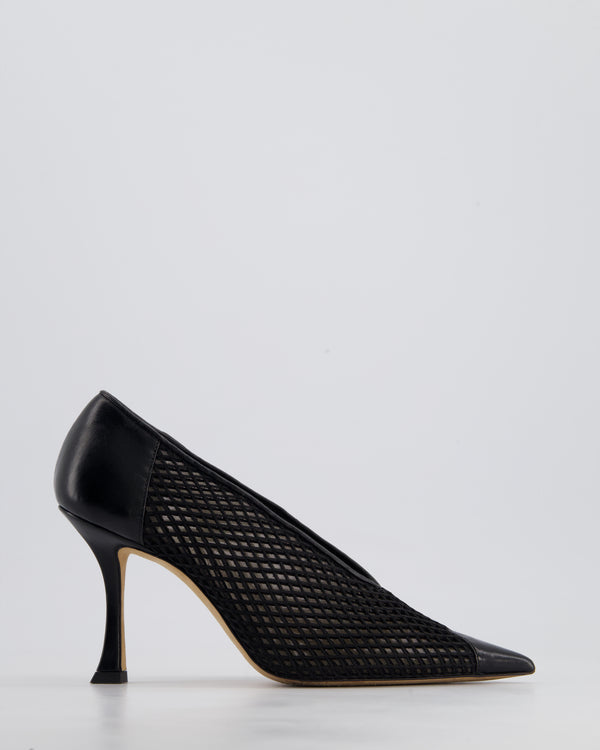 Jimmy Choo Black Leather and Mesh Heels Size EU 36