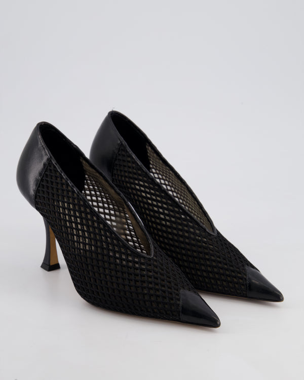 Jimmy Choo Black Leather and Mesh Heels Size EU 36