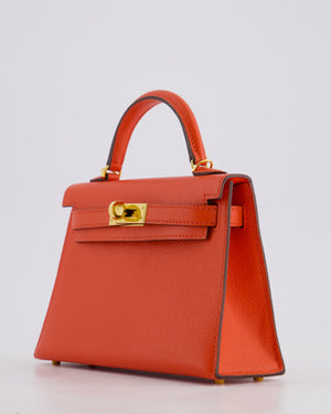 *HOT* Hermes Mini Kelly II 20cm in Capucine Epsom Leather with Gold Hardware