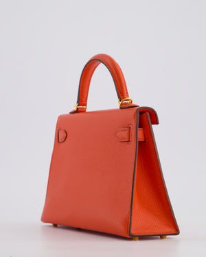 *HOT* Hermes Mini Kelly II 20cm in Capucine Epsom Leather with Gold Hardware
