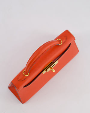 *HOT* Hermes Mini Kelly II 20cm in Capucine Epsom Leather with Gold Hardware