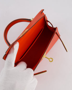 *HOT* Hermes Mini Kelly II 20cm in Capucine Epsom Leather with Gold Hardware