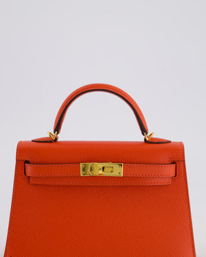 *HOT* Hermes Mini Kelly II 20cm in Capucine Epsom Leather with Gold Hardware