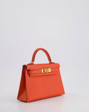 *HOT* Hermes Mini Kelly II 20cm in Capucine Epsom Leather with Gold Hardware