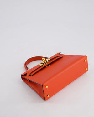 *HOT* Hermes Mini Kelly II 20cm in Capucine Epsom Leather with Gold Hardware