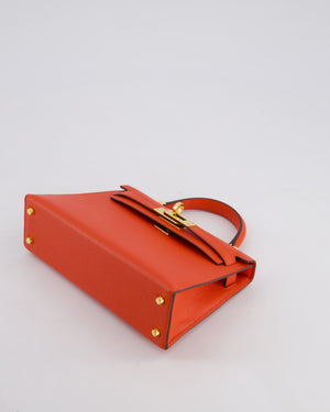*HOT* Hermes Mini Kelly II 20cm in Capucine Epsom Leather with Gold Hardware