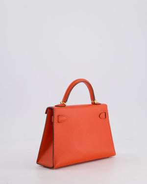 *HOT* Hermes Mini Kelly II 20cm in Capucine Epsom Leather with Gold Hardware