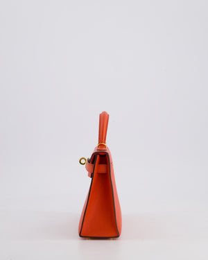 *HOT* Hermes Mini Kelly II 20cm in Capucine Epsom Leather with Gold Hardware