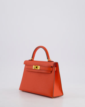 *HOT* Hermes Mini Kelly II 20cm in Capucine Epsom Leather with Gold Hardware