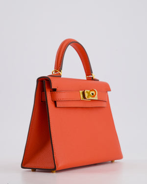 *HOT* Hermes Mini Kelly II 20cm in Capucine Epsom Leather with Gold Hardware