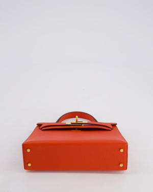 *HOT* Hermes Mini Kelly II 20cm in Capucine Epsom Leather with Gold Hardware