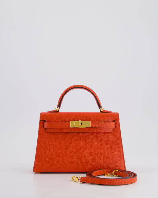 *HOT* Hermes Mini Kelly II 20cm in Capucine Epsom Leather with Gold Hardware