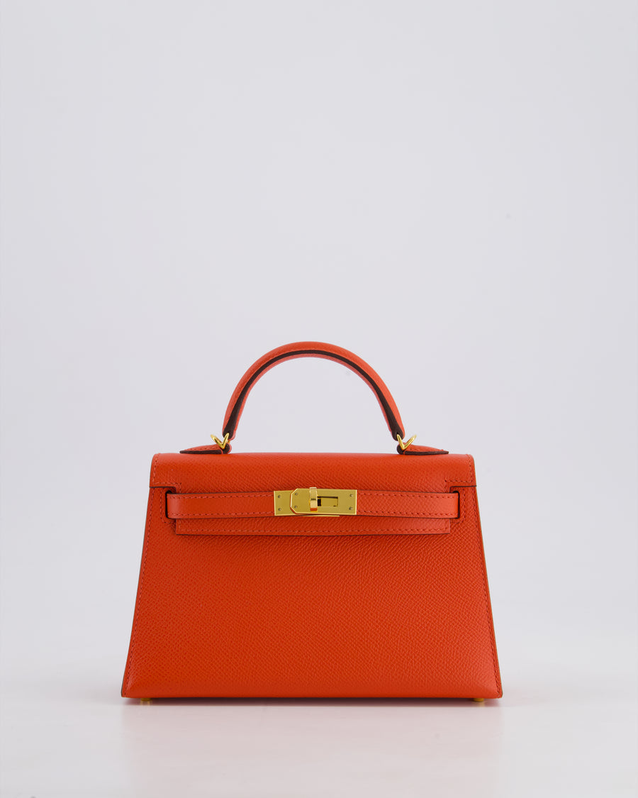 *HOT* Hermes Mini Kelly II 20cm in Capucine Epsom Leather with Gold Hardware