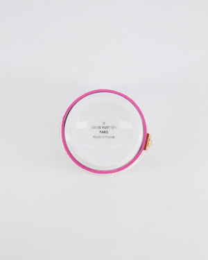 Louis Vuitton White and Pink By the Pool Cup with Gold Monogram Straw
