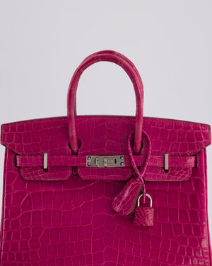 *RARE* Hermès Birkin 25 Retourne Bag in Rose Scheherezade Niloticus Porosus with Palladium Hardware