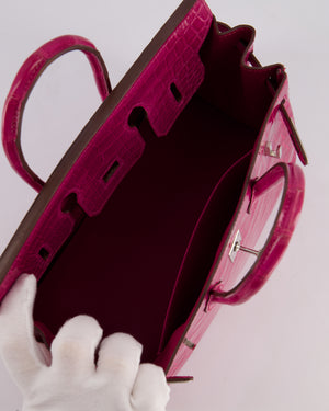 *RARE* Hermès Birkin 25 Retourne Bag in Rose Scheherezade Niloticus Porosus with Palladium Hardware