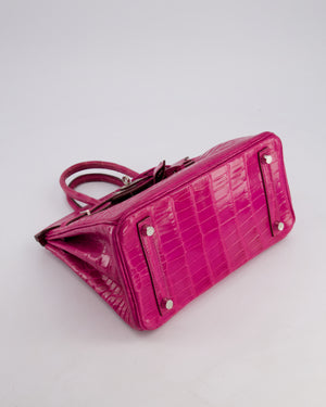 *RARE* Hermès Birkin 25 Retourne Bag in Rose Scheherezade Niloticus Porosus with Palladium Hardware
