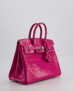 *RARE* Hermès Birkin 25 Retourne Bag in Rose Scheherezade Niloticus Porosus with Palladium Hardware