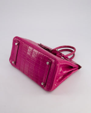 *RARE* Hermès Birkin 25 Retourne Bag in Rose Scheherezade Niloticus Porosus with Palladium Hardware