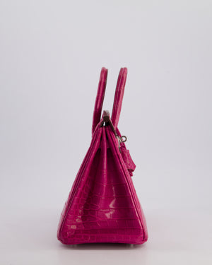 *RARE* Hermès Birkin 25 Retourne Bag in Rose Scheherezade Niloticus Porosus with Palladium Hardware