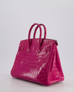 *RARE* Hermès Birkin 25 Retourne Bag in Rose Scheherezade Niloticus Porosus with Palladium Hardware