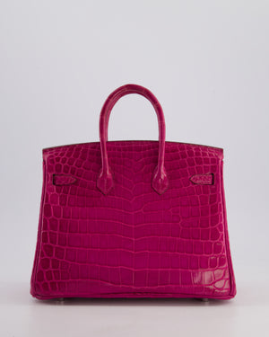 *RARE* Hermès Birkin 25 Retourne Bag in Rose Scheherezade Niloticus Porosus with Palladium Hardware