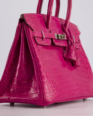 *RARE* Hermès Birkin 25 Retourne Bag in Rose Scheherezade Niloticus Porosus with Palladium Hardware