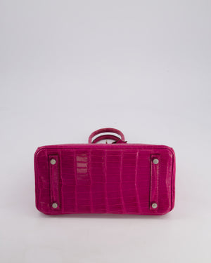 *RARE* Hermès Birkin 25 Retourne Bag in Rose Scheherezade Niloticus Porosus with Palladium Hardware