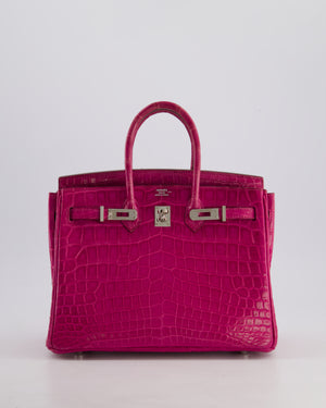 *RARE* Hermès Birkin 25 Retourne Bag in Rose Scheherezade Niloticus Porosus with Palladium Hardware