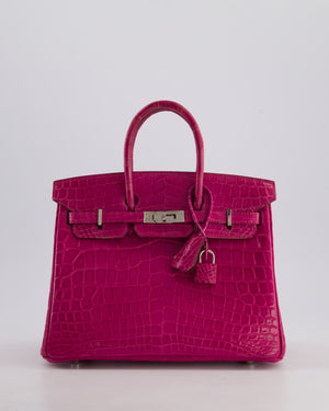 *RARE* Hermès Birkin 25 Retourne Bag in Rose Scheherezade Niloticus Porosus with Palladium Hardware