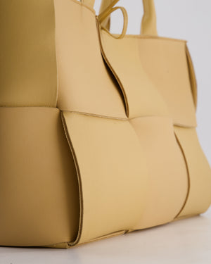Bottega Veneta Beige Medium Intrecciato Arco Bag in Calfskin Leather with Pouch
