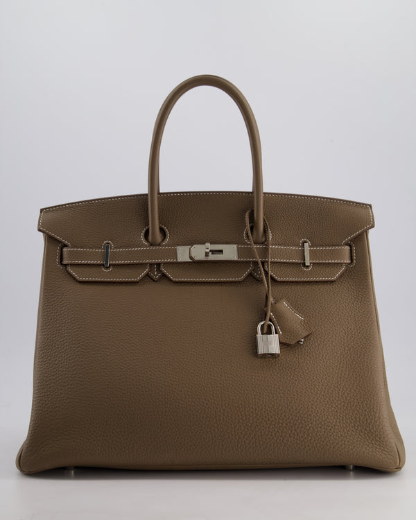 Hermès Birkin Bag 35cm in Etoupe Togo Leather with Palladium Hardware