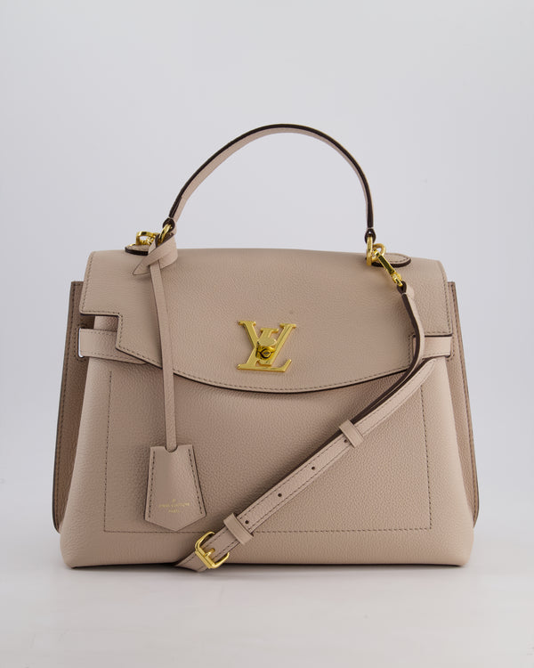 Louis Vuitton Beige LockMe Ever GM Bag in Grained Calf Leather with Gold Hardware RRP £2,750