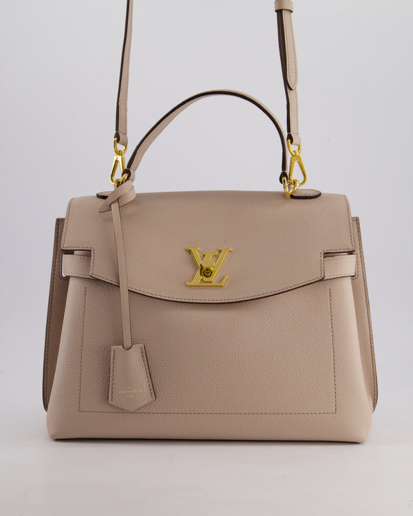 Louis Vuitton Beige LockMe Ever GM Bag in Grained Calf Leather with Gold Hardware RRP £2,750