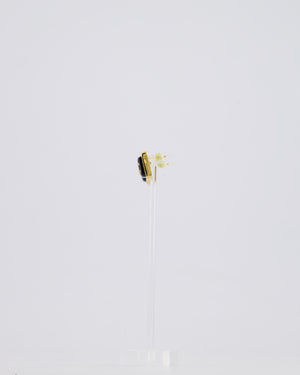 *HOT* Chanel Gold & Black CC Resin Square Earrings