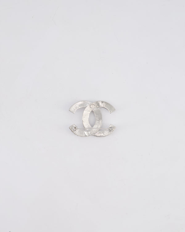 Chanel Silver CC Full Crystal Large Brooch