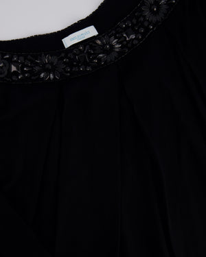 Emilio Pucci Black Sheer Mini Beach Dress with Crystal Neckline Size UK 10