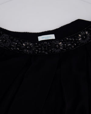 Emilio Pucci Black Sheer Mini Beach Dress with Crystal Neckline Size UK 10