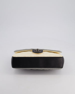 Chanel Beige Grey, White and Grey Timeless Medium Single Flap with Aged Ruthenium Hardware Bag
