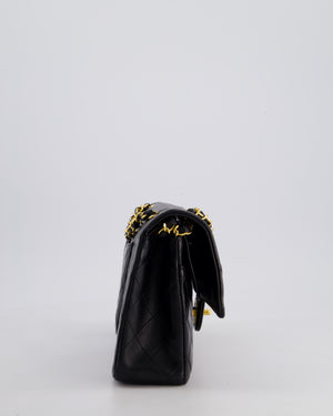 *AMAZING CONDITION* Chanel Vintage Black Medium Classic Double Flap Bag in Lambskin Leather with 24k Gold Hardware