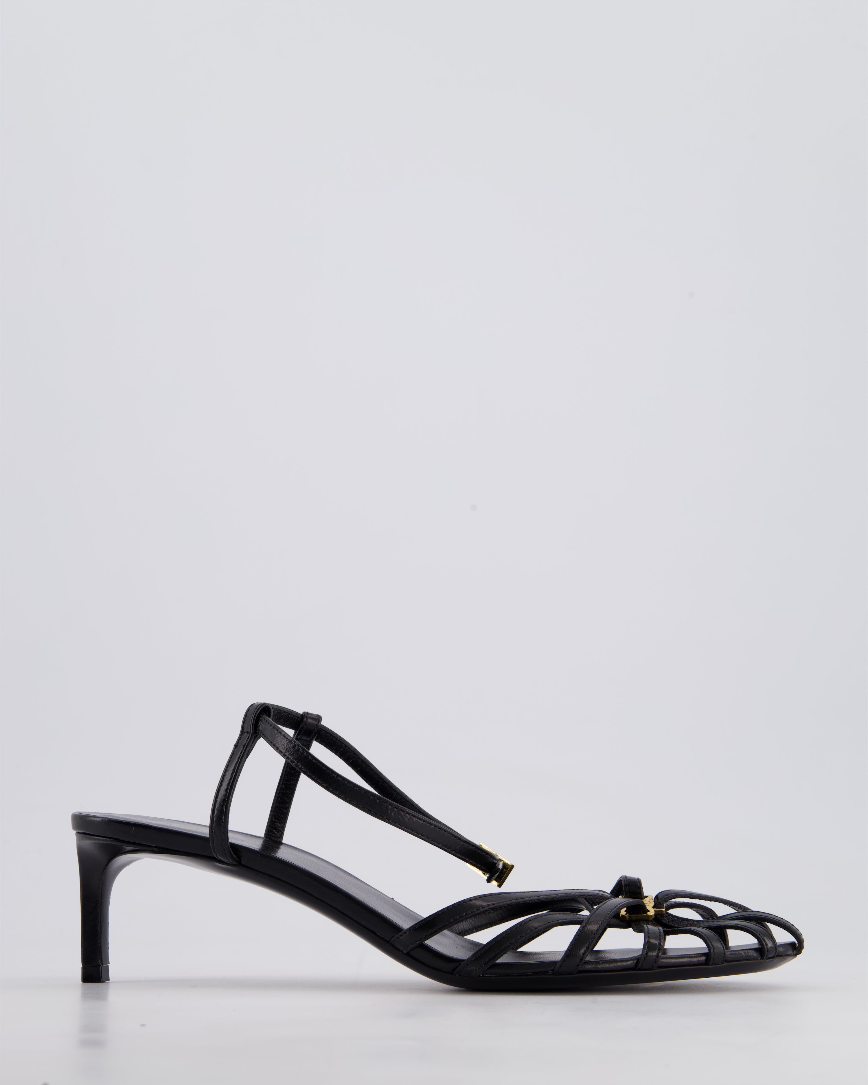 CELINE☆25SS TRIOMPHE ストラップ サンダル BLACK CURRENT SEASON* Céline Black Triomphe Sandal in Lambskin