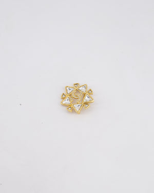 Chanel 20A Gold & Crystals Multiple Triangles CC Brooch