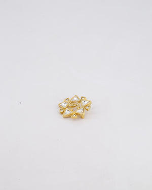 Chanel 20A Gold & Crystals Multiple Triangles CC Brooch