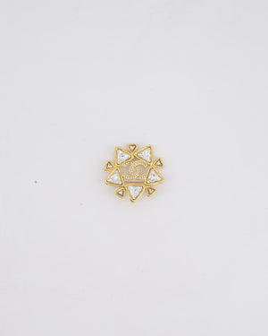 Chanel 20A Gold & Crystals Multiple Triangles CC Brooch