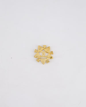 Chanel 20A Gold & Crystals Multiple Triangles CC Brooch
