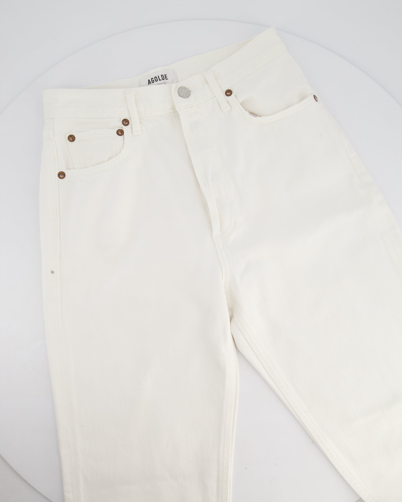 【関税込み】AGOLDE オフホワイト バルーン ジーンズ Agolde White Waist Straight-Leg Jeans Size 25 (UK 6) – Sellier