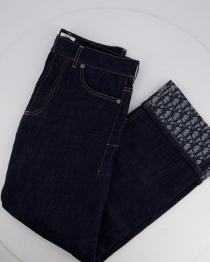Christian Dior Dark Blue Denim Jeans with Monogram Logo Detail Size FR 34 (UK 6)