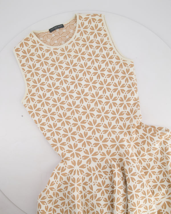 Alexander McQueen Beige Skater Floral Sleeveless Dress Size XS (UK 6)