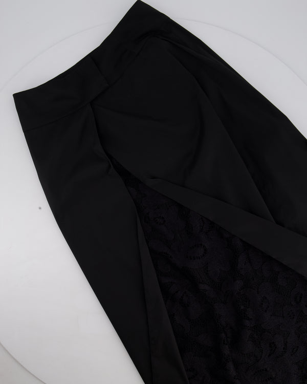 La Perla Black Midi Skirt with Lace Slip Detail Size IT 40 (UK 8)